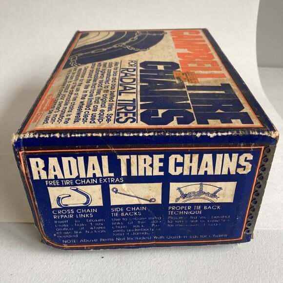 Vintage Campbell Radial Tire Chains  SAE Class S Pair 1118 61-56026 13" 14" - Picture 4 of 5